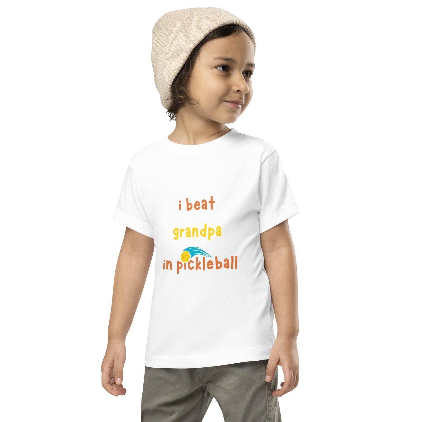 'I Beat Grandpa in Pickleball' Children's T-Shirt