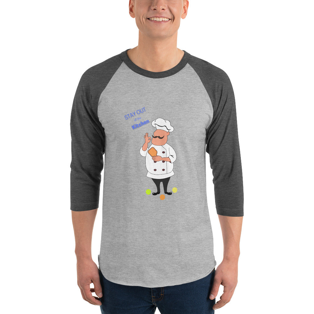 'Stay Out of The Kitchen" Pickleball 3/4 Sleeve Raglan Shirt