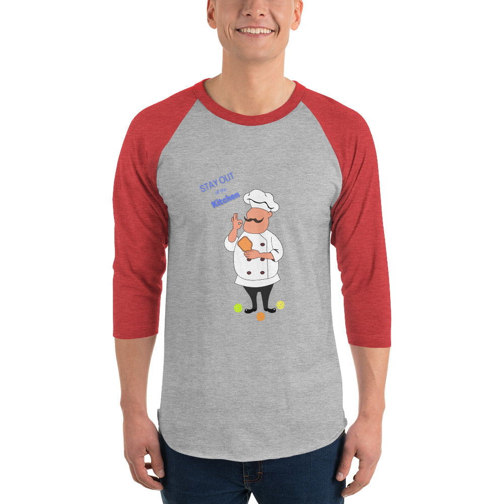 'Stay Out of The Kitchen" Pickleball 3/4 Sleeve Raglan Shirt